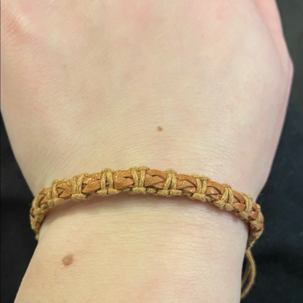 Braided Tan Leather Bracelet